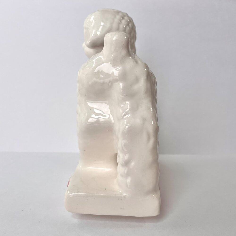 Vintage Japan Ceramic Lamb Planter Vase White Pink Nursery - Picture 7 of 15